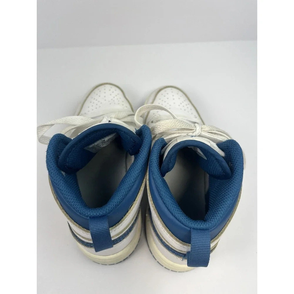 Jordan 1 Mid SE White / Industrial Blue-Sail Kid's Size 12.5C Shoes FN7493-141